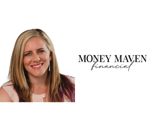 Nicole Burdick headshot and Money Maven Financial logo