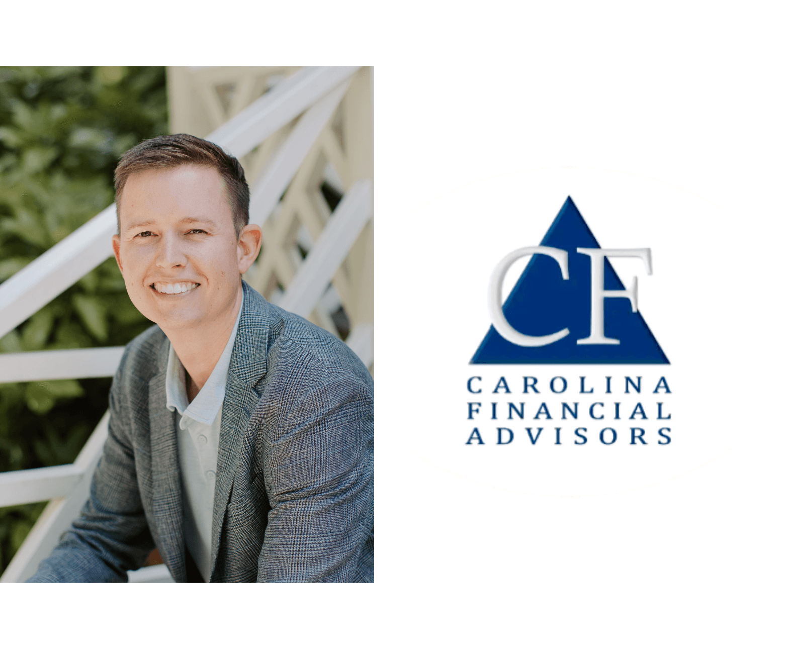 Headshot of Patrick Williford + logo for Carolina Financial Advisors
