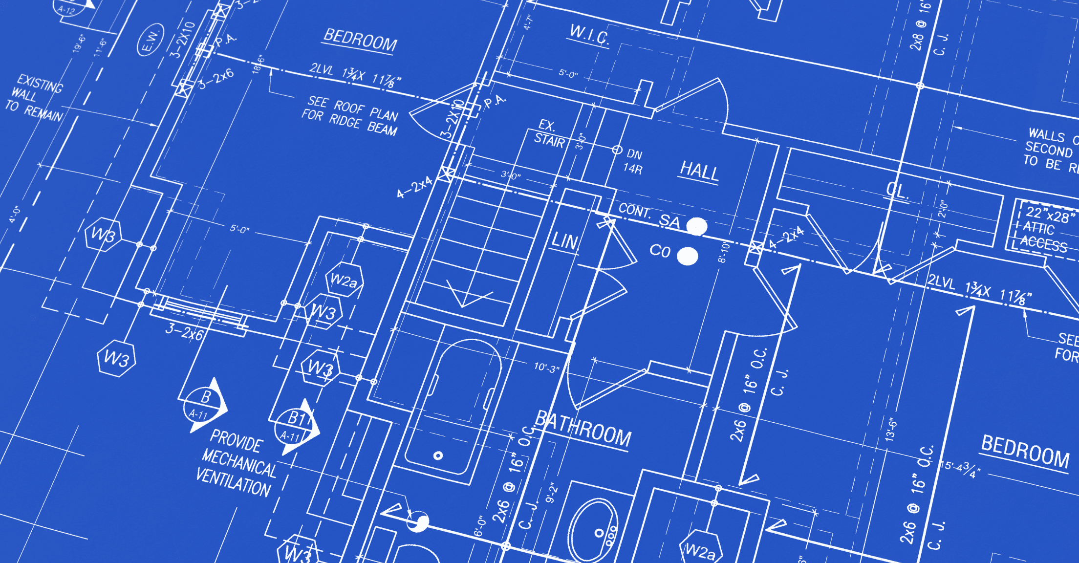 Closeup of a blueprint of a home, to represent our feature called Blueprint